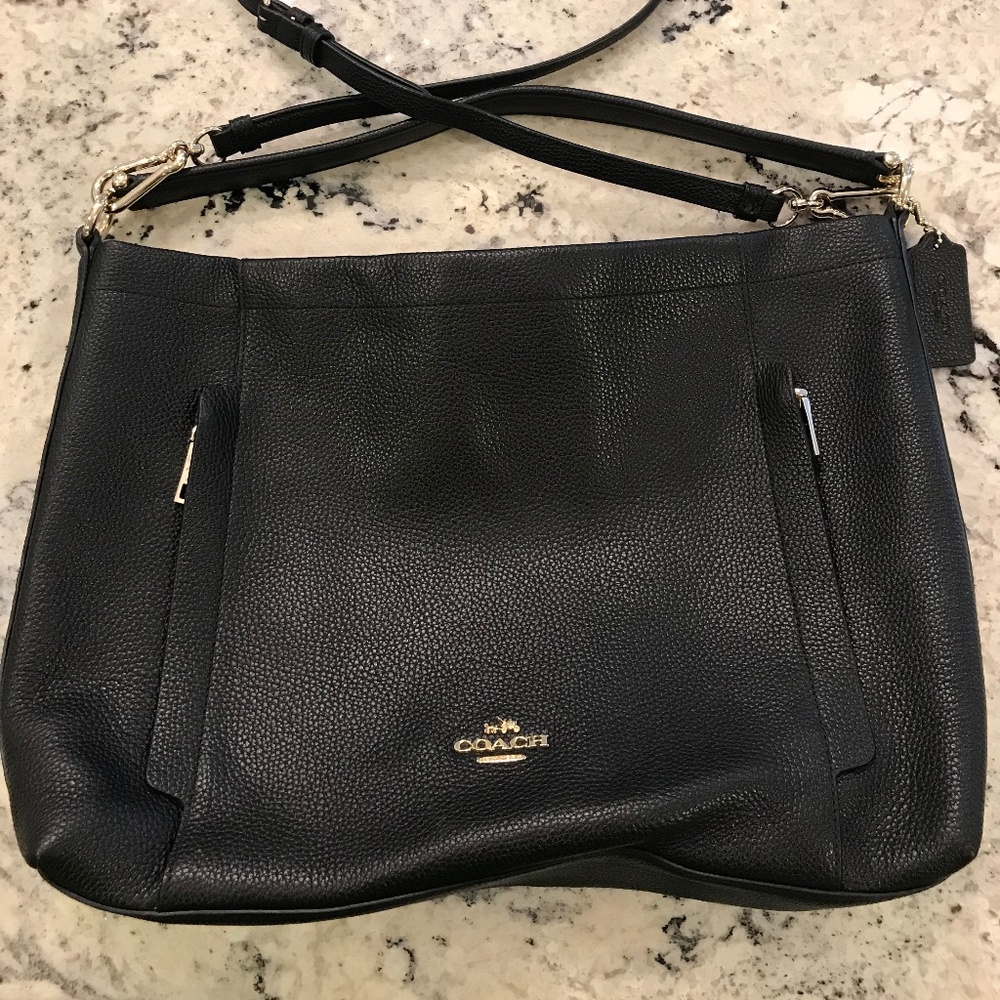 Black leather Coach Bag